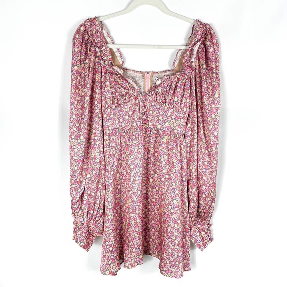 For Love + Lemons Laurie Pink Floral Mini Dress - Picture 6 of 13